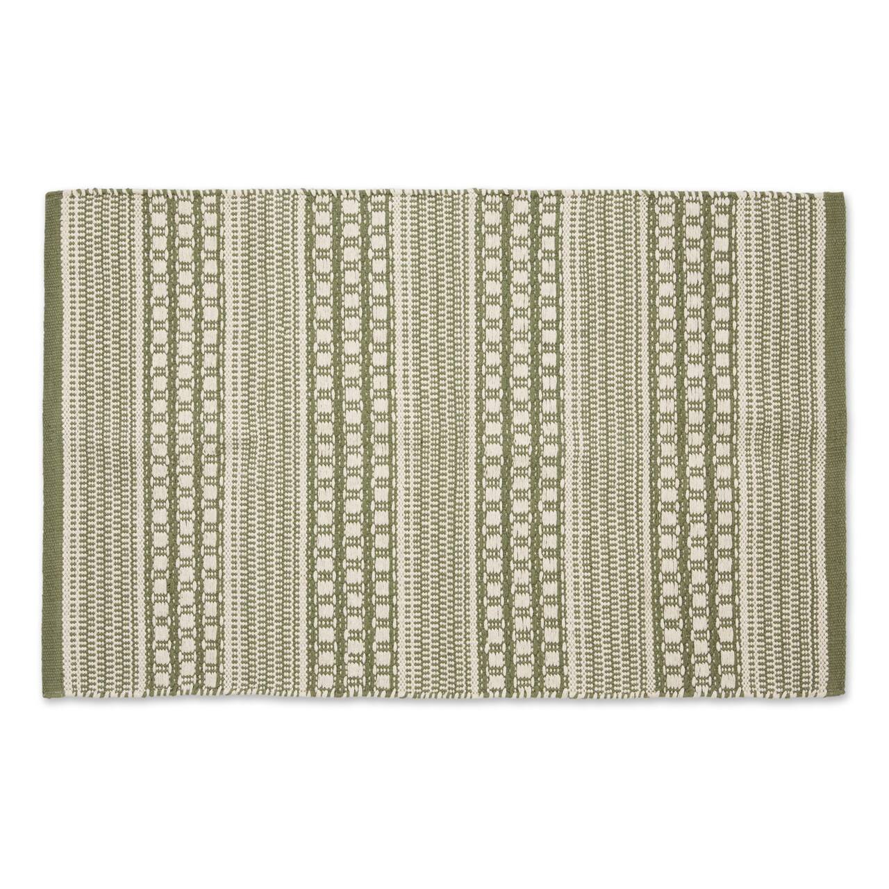 DII® Artichoke Green Dobby Stripe Hand-Loomed Rug, 2ft. x 3ft.